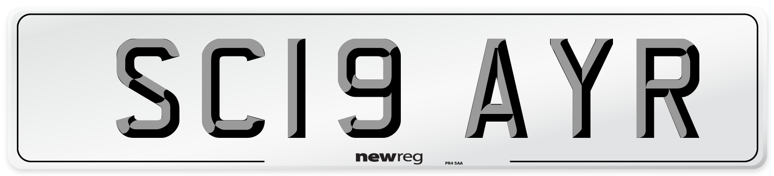 SC19 AYR Number Plate from New Reg